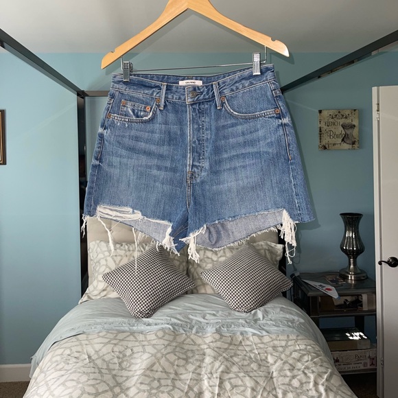 GRLFRND Poppy in Good Luck Charm Medium Blue Wash Denim Jean Short High Rise 29 - Picture 2 of 10